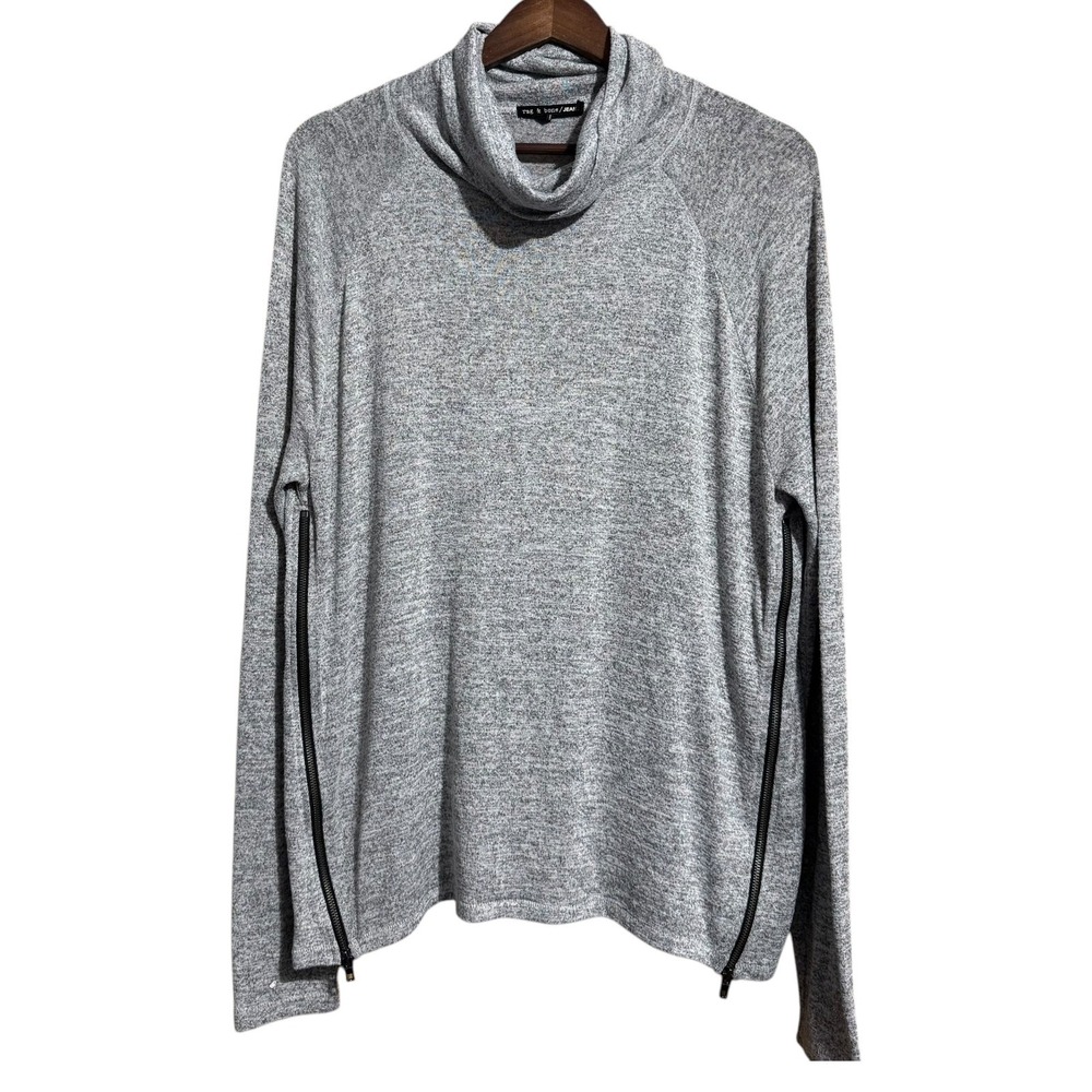 Rag & Bone / JEAN Gray Camden Cowl Neck Zip Pullover Women's Medium